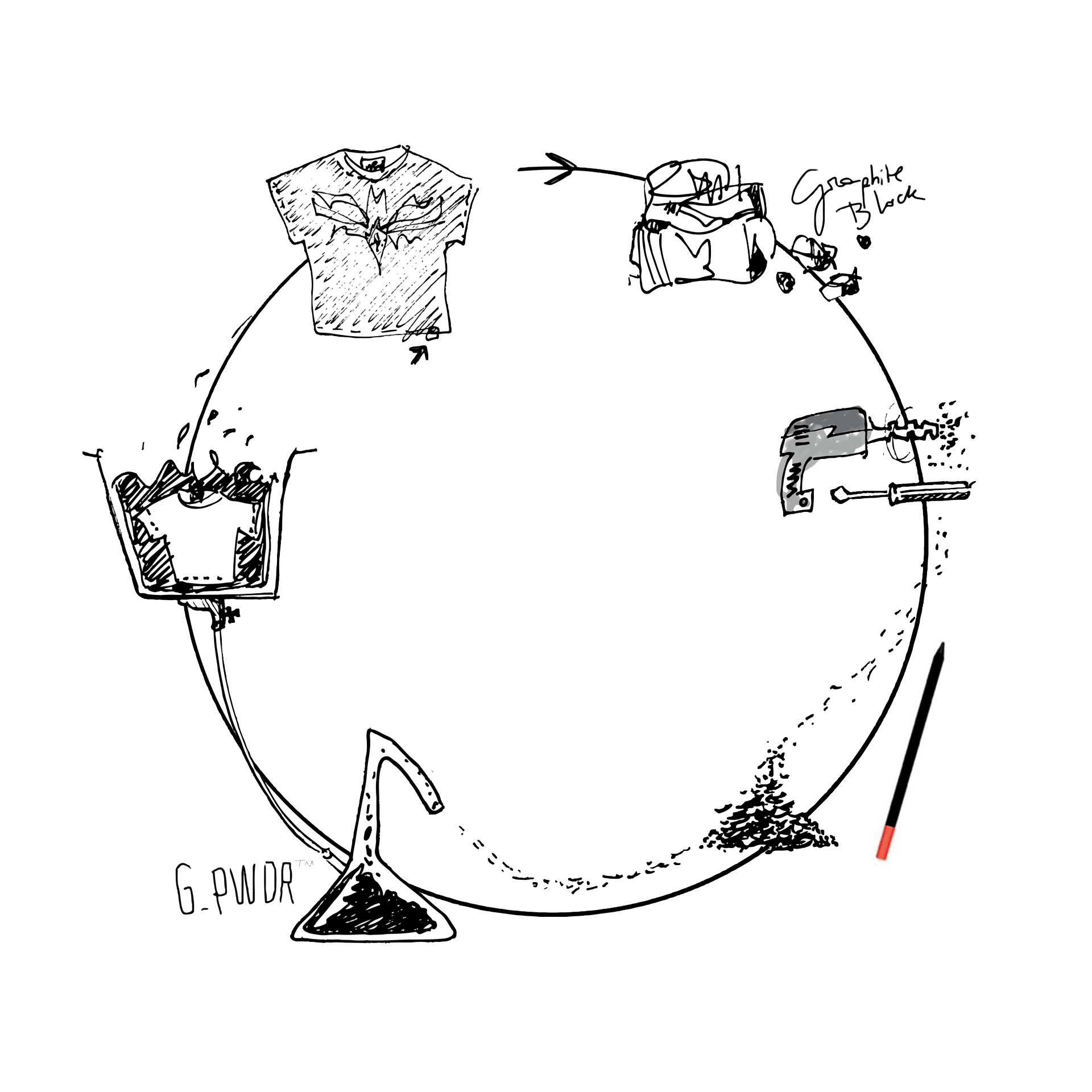 a black and white drawing of a round object