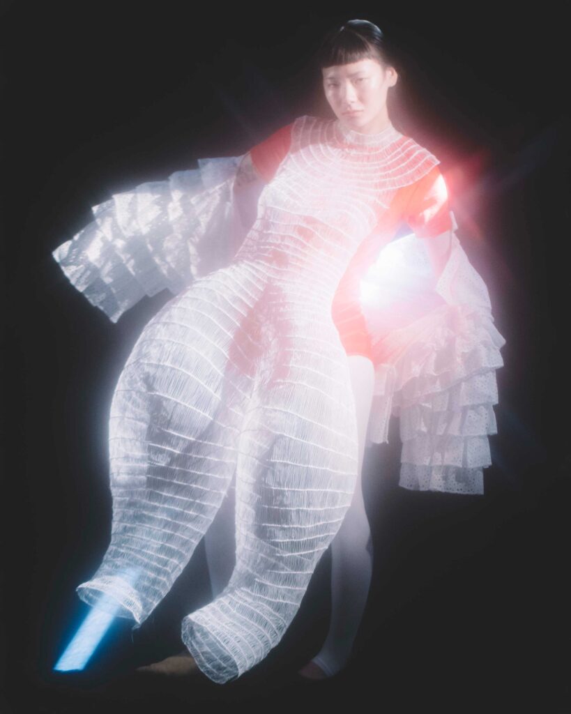 Seiran Tsuno 3D pen garment featured in The Met Costume Art exhibition