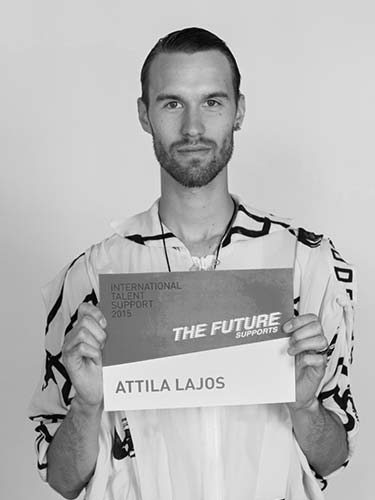 a man holding a sign that says the future