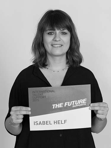 a woman holding up a sign that says the future