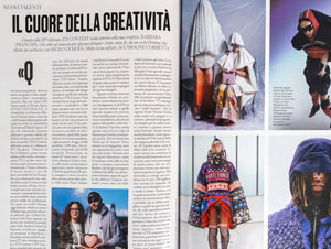 a magazine spread with photos of people in different outfits
